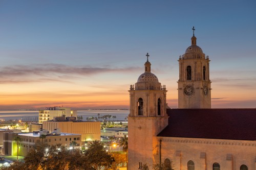 Corpus Christi Cathedral in the early morning.